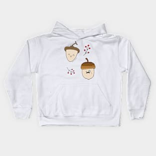 Acorn with monocle and hat Kids Hoodie